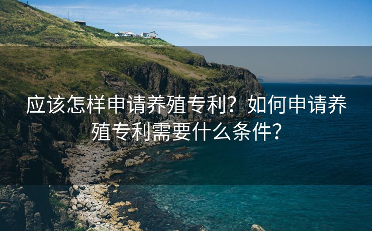 应该怎样申请养殖专利？如何申请养殖专利需要什么条件？