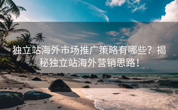 独立站海外市场推广策略有哪些？揭秘独立站海外营销思路！