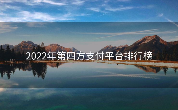 2022年第四方支付平台排行榜