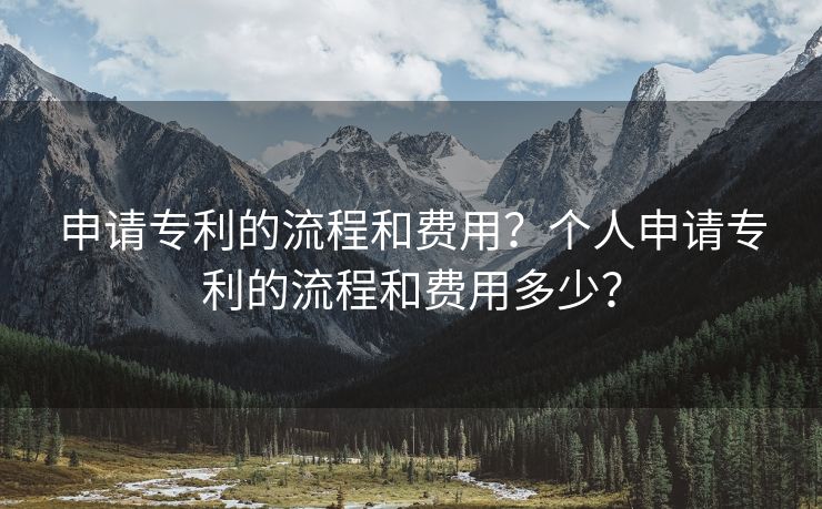 申请专利的流程和费用？个人申请专利的流程和费用多少？