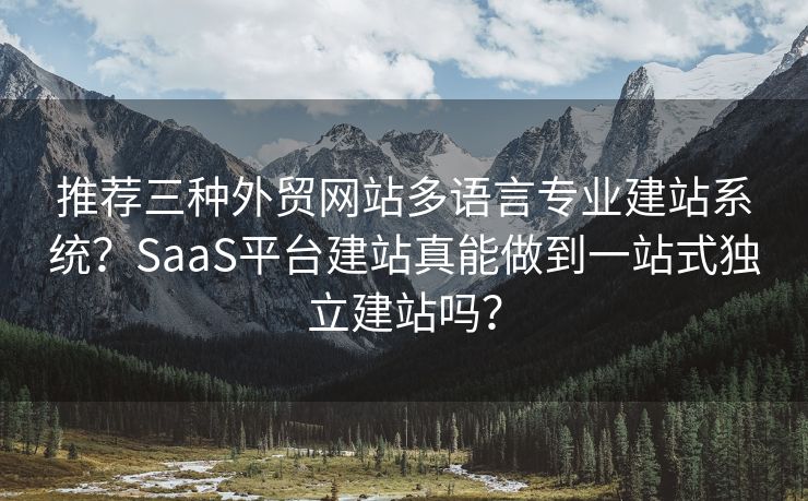 推荐三种外贸网站多语言专业建站系统？SaaS平台建站真能做到一站式独立建站吗？