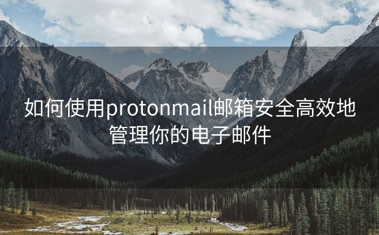 如何使用protonmail邮箱安全高效地管理你的电子邮件