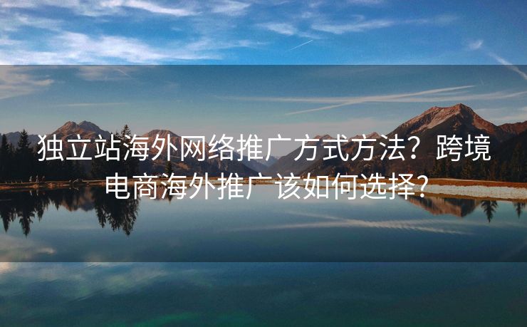 独立站海外网络推广方式方法？跨境电商海外推广该如何选择?