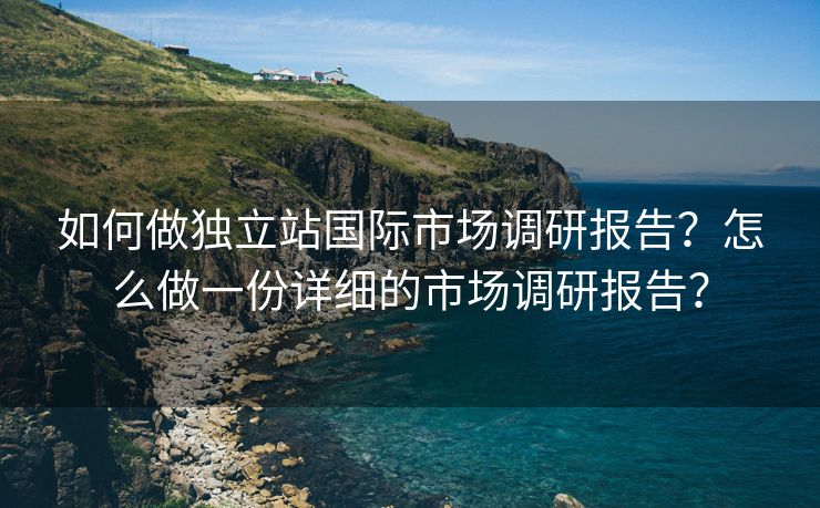 如何做独立站国际市场调研报告？怎么做一份详细的市场调研报告？