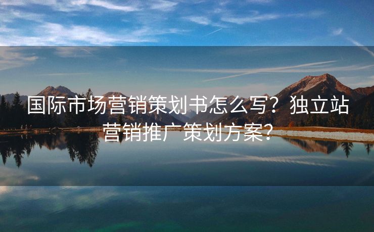 国际市场营销策划书怎么写？独立站营销推广策划方案？