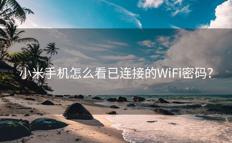 小米手机怎么看已连接的WiFi密码？