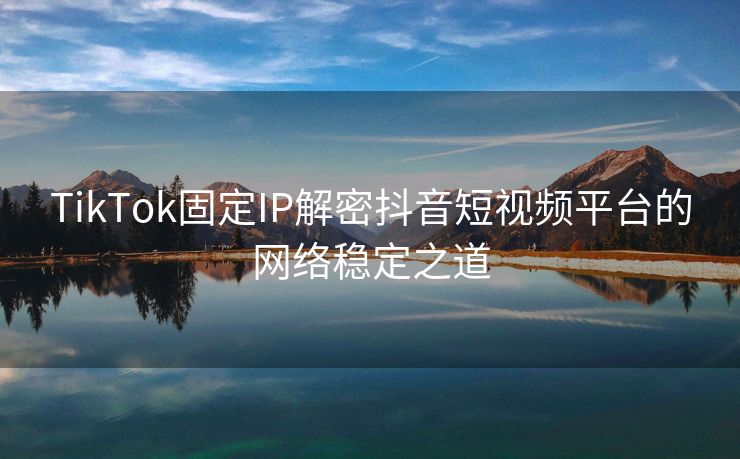 TikTok固定IP解密抖音短视频平台的网络稳定之道