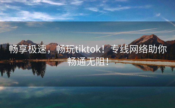 畅享极速，畅玩tiktok！专线网络助你畅通无阻！