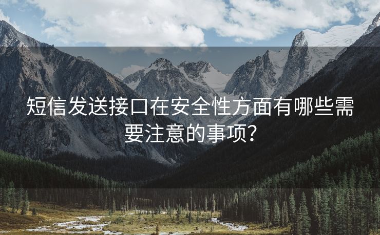 短信发送接口在安全性方面有哪些需要注意的事项？