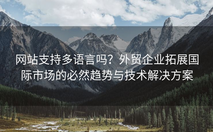 网站支持多语言吗？外贸企业拓展国际市场的必然趋势与技术解决方案