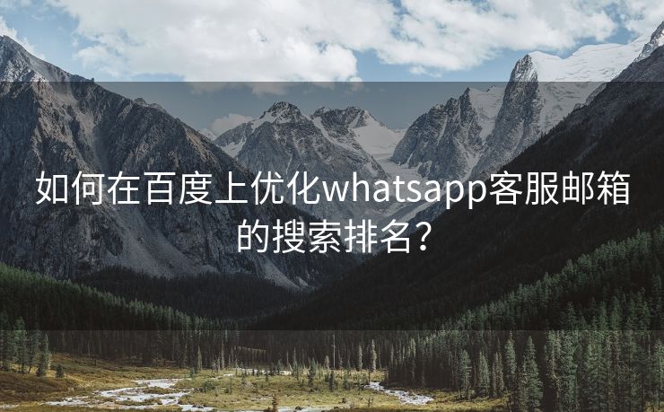 如何在百度上优化whatsapp客服邮箱的搜索排名？